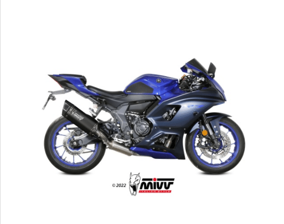 Mivv Full system 2x1 SR-1 black titanium Yamaha YZF R7 2022-24 - Imagen 3
