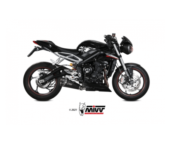 Mivv Slip-On Delta Race black Triumph Street Triple R / S / RS 2017-23 - Imagen 2