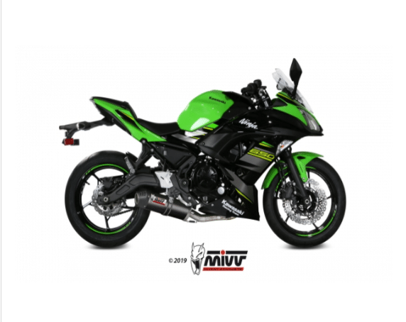 Mivv Full system 2x1 Oval carbono con tapa carbono Kawasaki Ninja 650 / Z650 2017-23 - Imagen 2